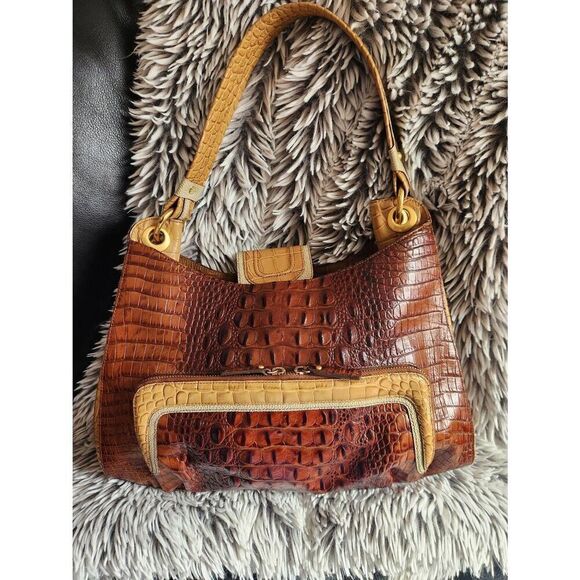 Brahmin (Jabou) Pecan Tricolor Collection shoulder bag. Excellent used condition - Picture 2 of 15